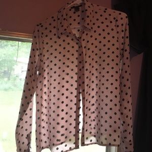 light pink polka dot see through long sleeve