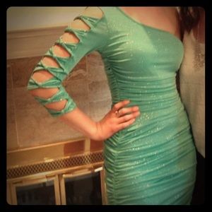 ✨FINAL Reduced!! One shoulder teal *sparkle* dress