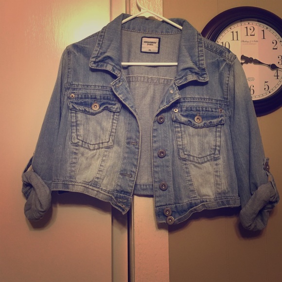 Distressed Crop Denim Jacket
