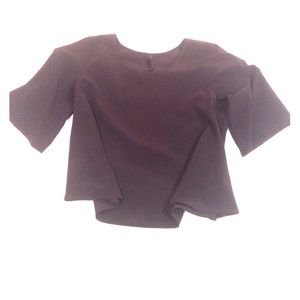 Black crop blouse