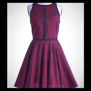 Retro style wine color dress