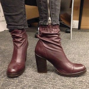 Burgundy leather  opening ceremony mid Lucie boot
