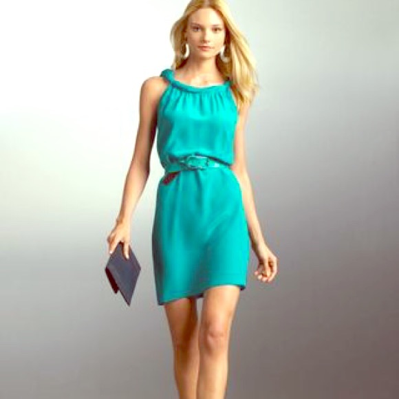 NWOT 100% Silk Turquoise BR Dress