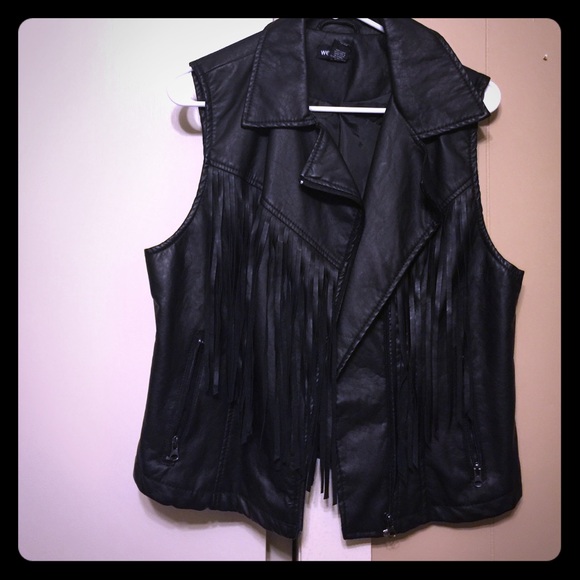 Black Fringe Vest