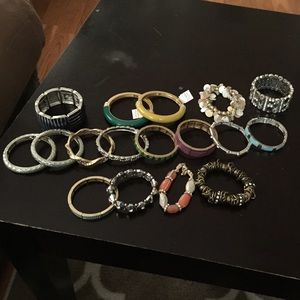 Lia Sophia bundle of 17 stretch bracelets