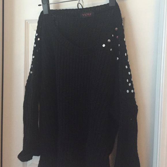 LF Black Knit Studded Sweater