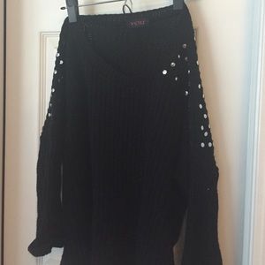 LF Black Knit Studded Sweater