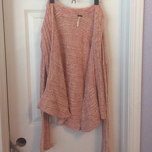 Free People Red Knit Cardigan