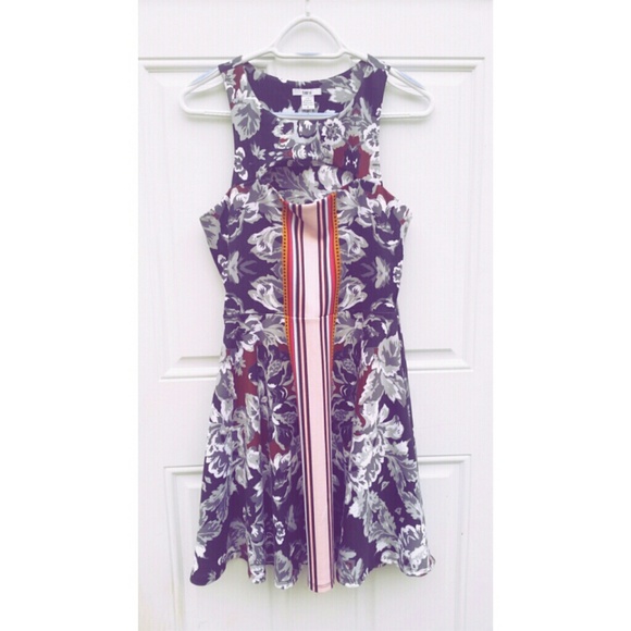 Mixed Pattern Skater Dress