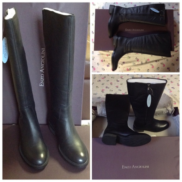 NWT Enzo Angiolini wide-calf  leather boots 6M