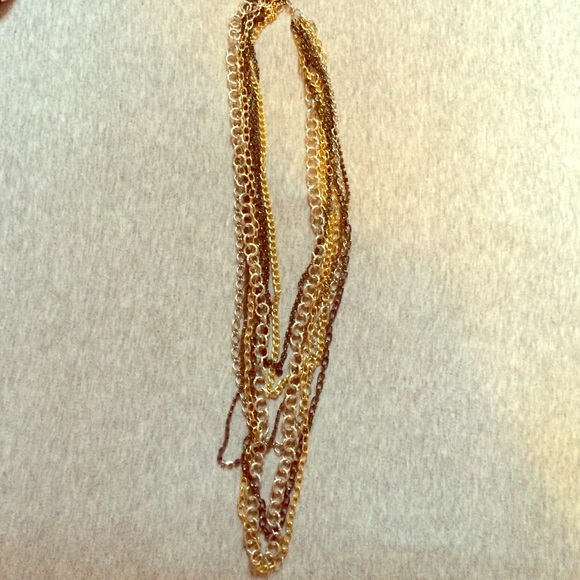 Thick chain necklace, gold and silver. - Picture 1 of 2