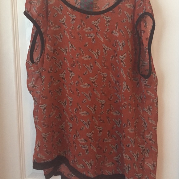 Nordstroms Orange Feather Top