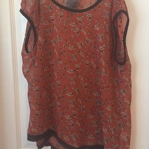 Nordstroms Orange Feather Top