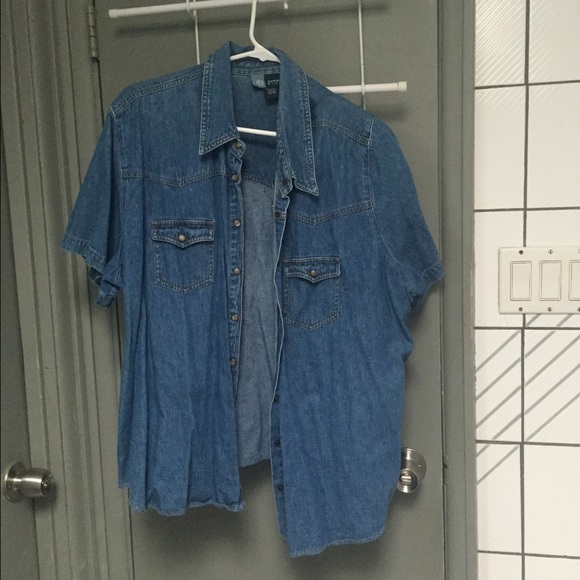Avenue Blue Denim - Short Sleeve Denim Shirt