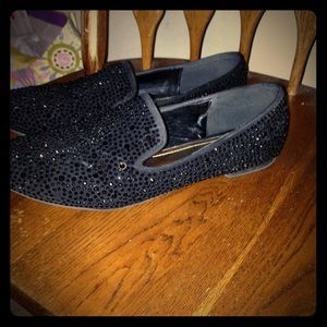 Sparkly black loafers