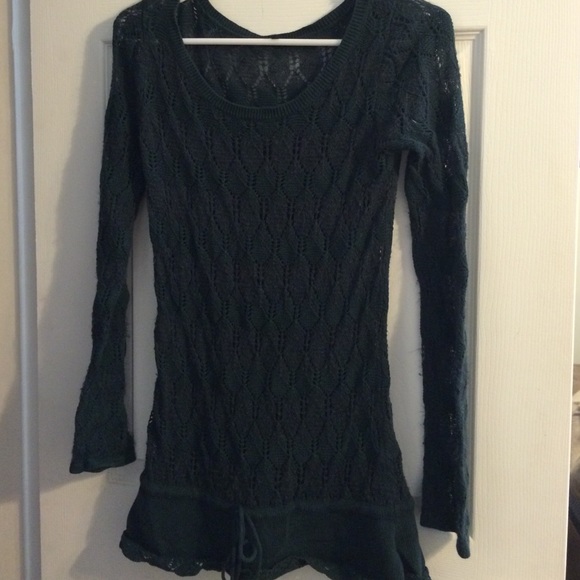 Green see through sweater