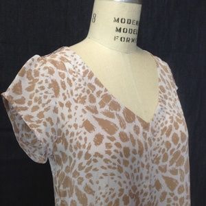 TUCKER by Gaby Basora Leopard Print Silk Top