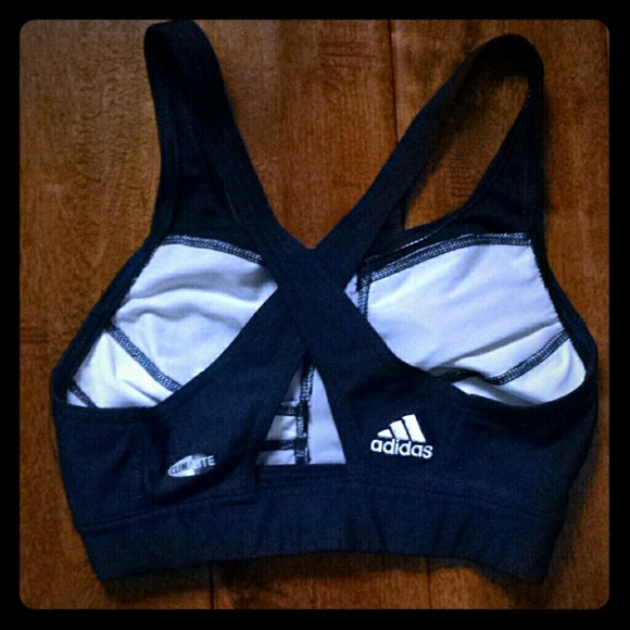 Like new! Navy blue cross straps Adidas sports bra