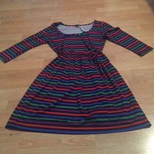 Stripped multicolored black dress