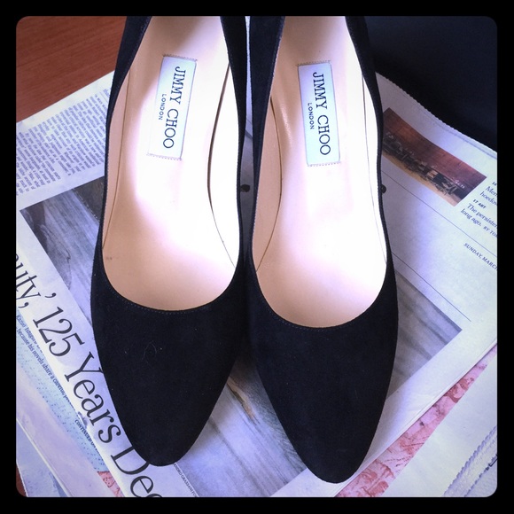 NIB Jimmy Choo Black Suede "Mitchel" Pumps, Sz 39