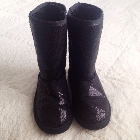 Black sequin booties
