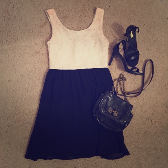 black and white dress