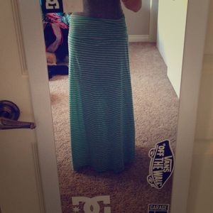 Striped green and gray maxi skirt never worn