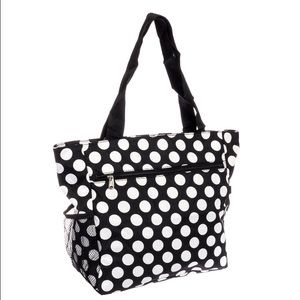 Black & White Polka Dot Tote Travel Bag