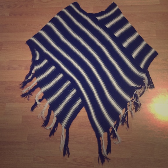 Black and white poncho