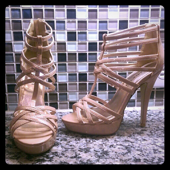 Nude Strappy Heels- Run Large
