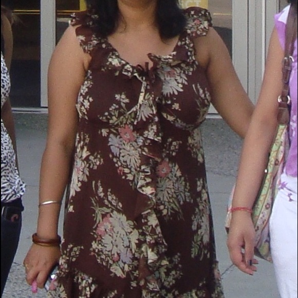 Brown ruffles dress