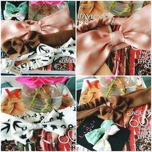 BUNDLE! 3 Bow Headbands and two bow hair clips!