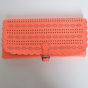 Neon coral/orange clutch