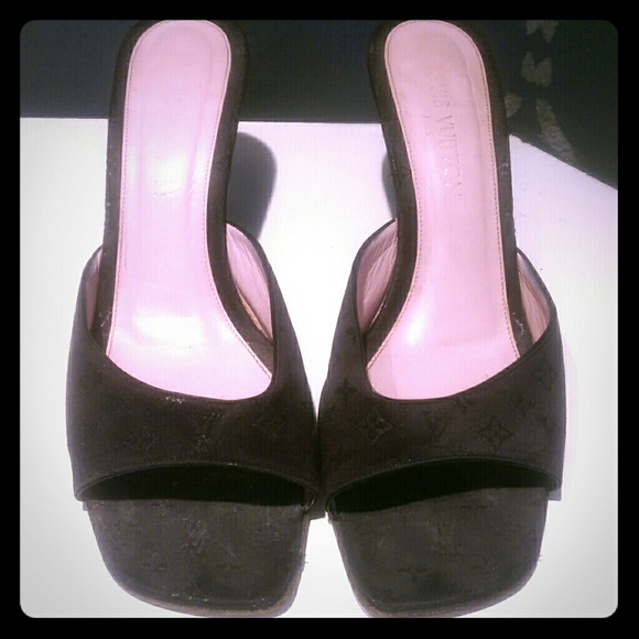 Louis Vuitton Black Monogram Heels