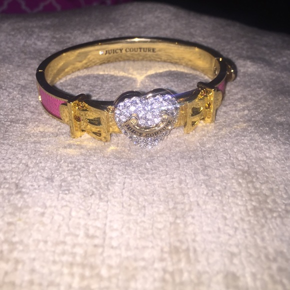 Juicy Couture pave gold and pink bracelet