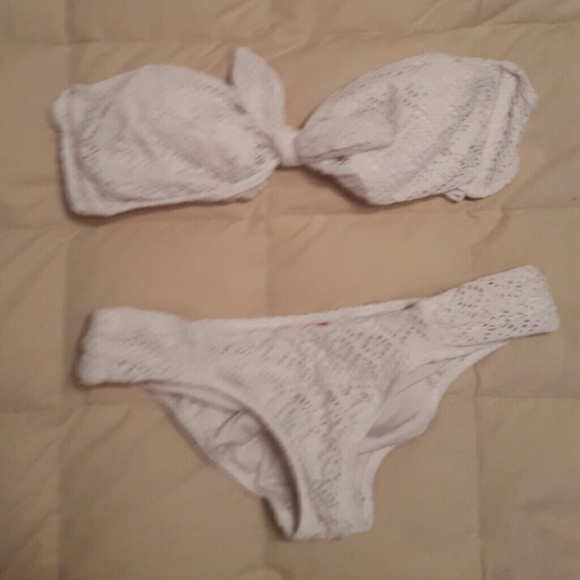 VS white crochet bikini set