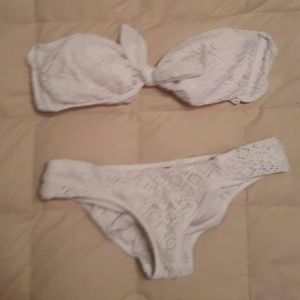 VS white crochet bikini set