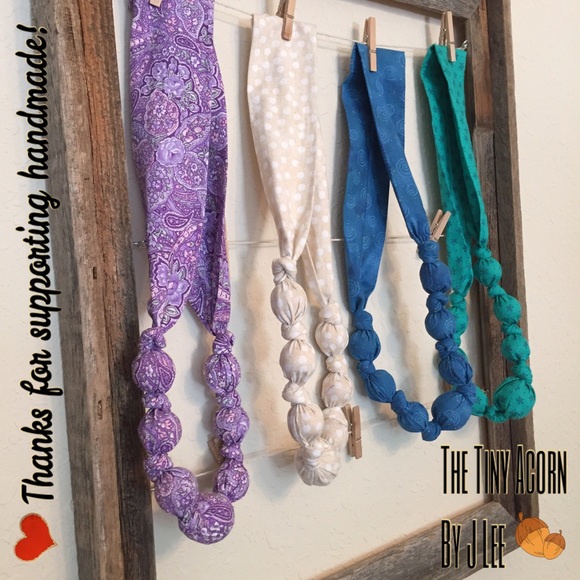 Fabric Nursing/Teething Necklace, Handmade - Picture 4 of 4