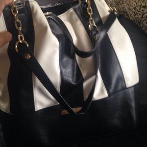 Black & White Striped Purse