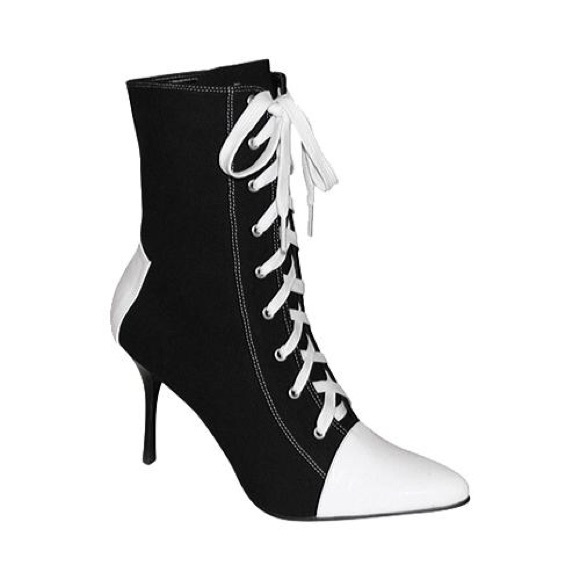  Funtasma Shoes - Funtasma Referee 120 Black And White heels