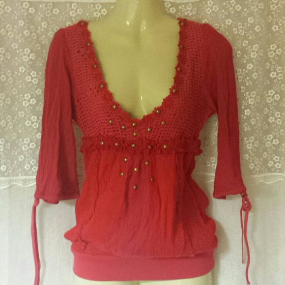 FREE PEOPLE RED TOP SIZE 2