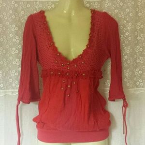 FREE PEOPLE RED TOP SIZE 2