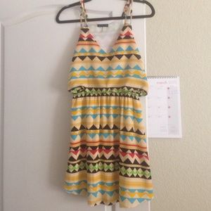 Yellow Aztec patterned dress