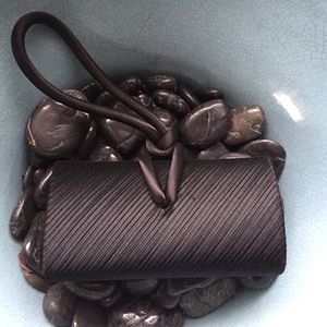 Cache Black Satin Wristlet