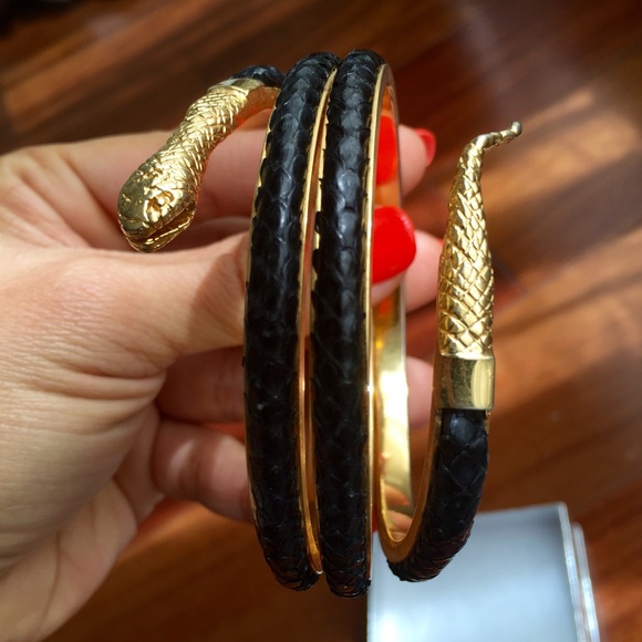 Vintage Gold plated Snake Arm cuff/ bangle