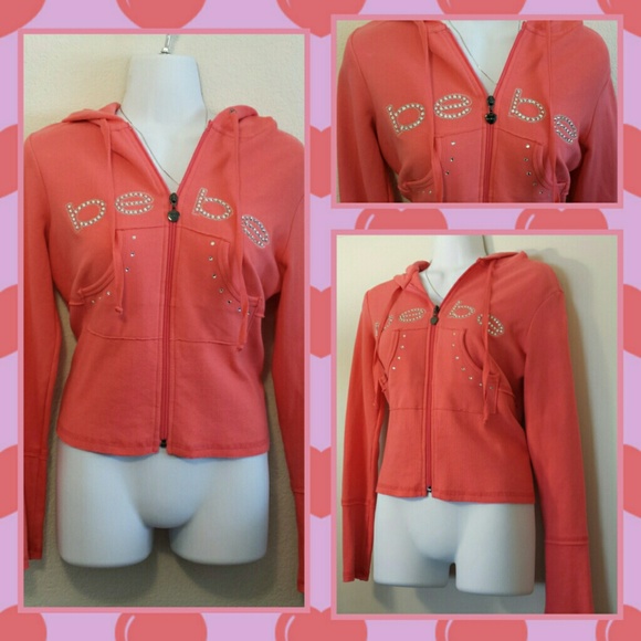 10$ OFF NWOT- Cropped Bebe Swarvoski logo hoodie