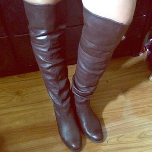 brown leather riding boots