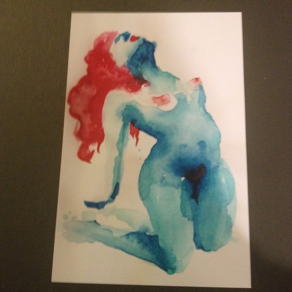 Sophie Jewel Accessories - Matted Original Art Print🎨: Blue Nude