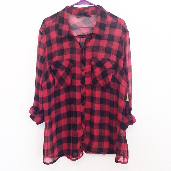 Wet Seal Tops - ❌FIRM❌ NEW! Wet Seal Plaid Blouse