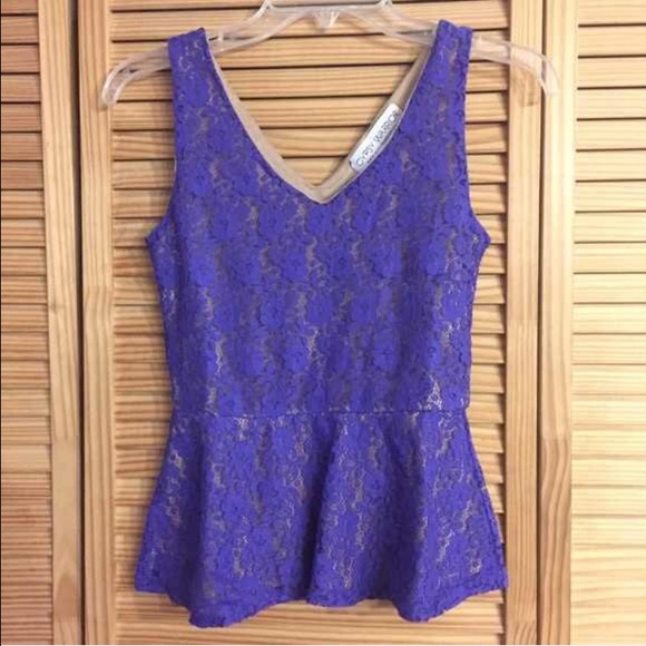 NWOT!! Purple Peplum Blouse